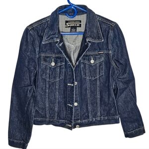 VTG 90's Stephen Hardy Squeeze Button Up Blue Denim Jacket- Women Size L​​